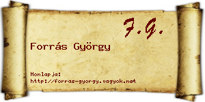 Forrás György névjegykártya